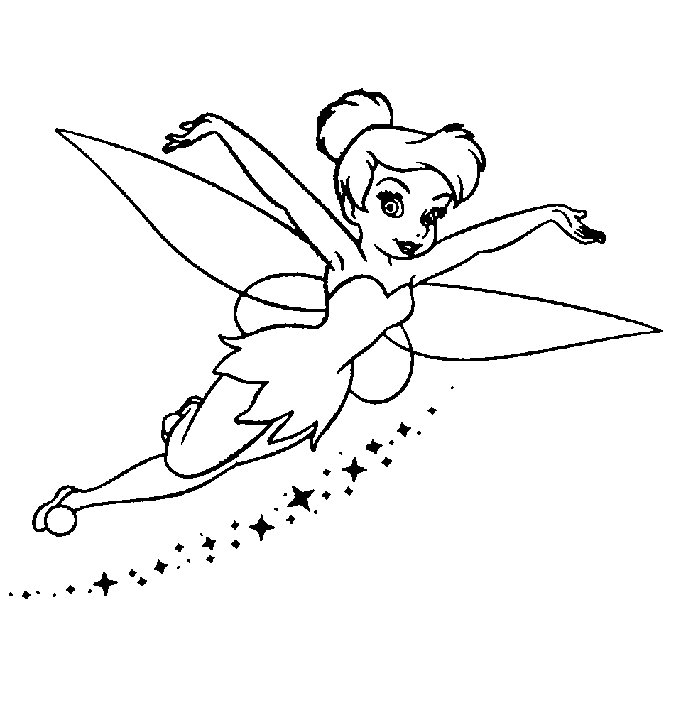 Coloriage a imprimer fee clochette en plein vole gratuit et colorier